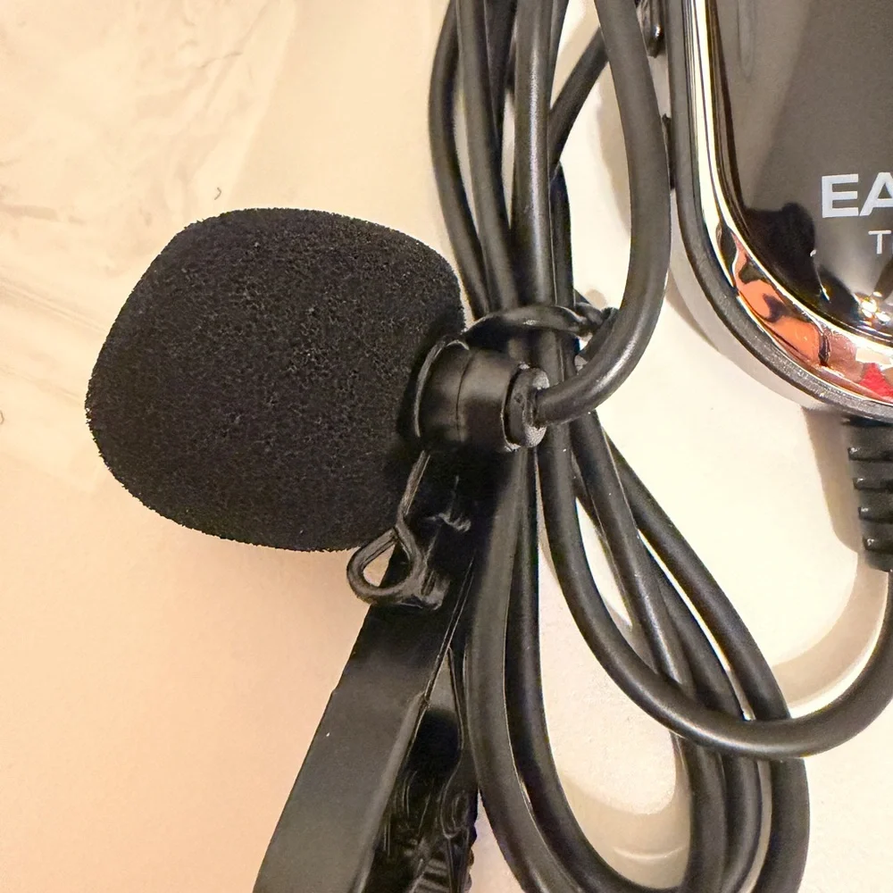 Black Wireless Lavalier Microphone System